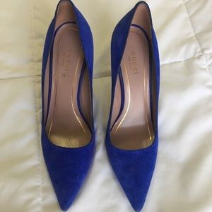 Gucci blue suede heels size 6